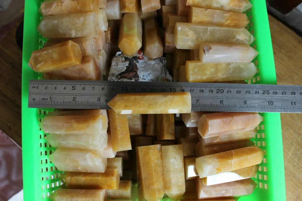 5 шт. натуральный желтый Кварцевый Кристалл Вишневый Камень точки обелиск башня