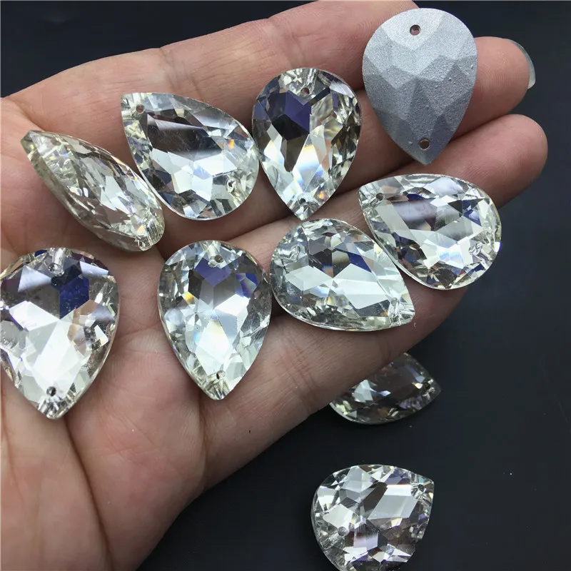 TopStone Pointback Teardrop пришить Камень Стекло кристалл 7x10 13x18 10 18x14x25 20x30mm Crystal Clear 2
