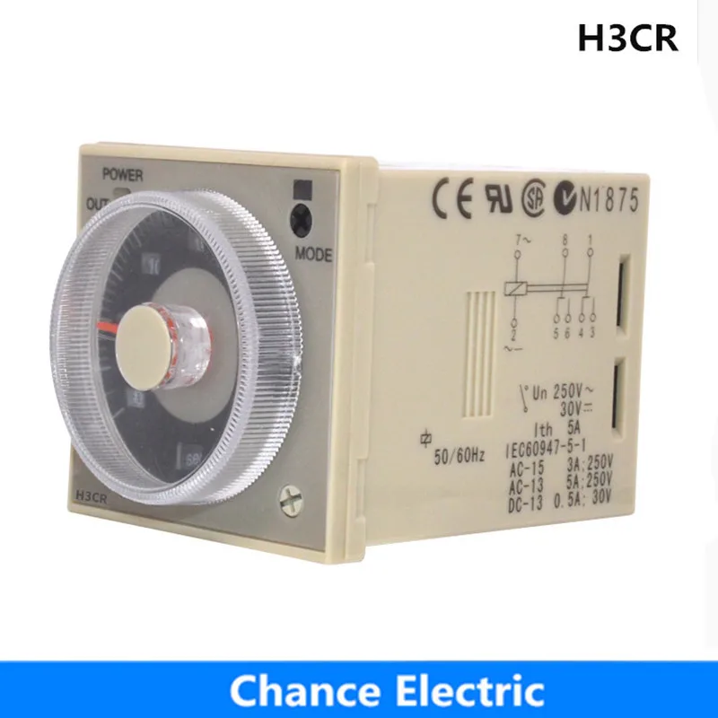 

H3CR Series Timer Relay 8 pins H3CR-A8 H3CR-A Delay time relay AC/DC universal 24-240V AC 100-240V