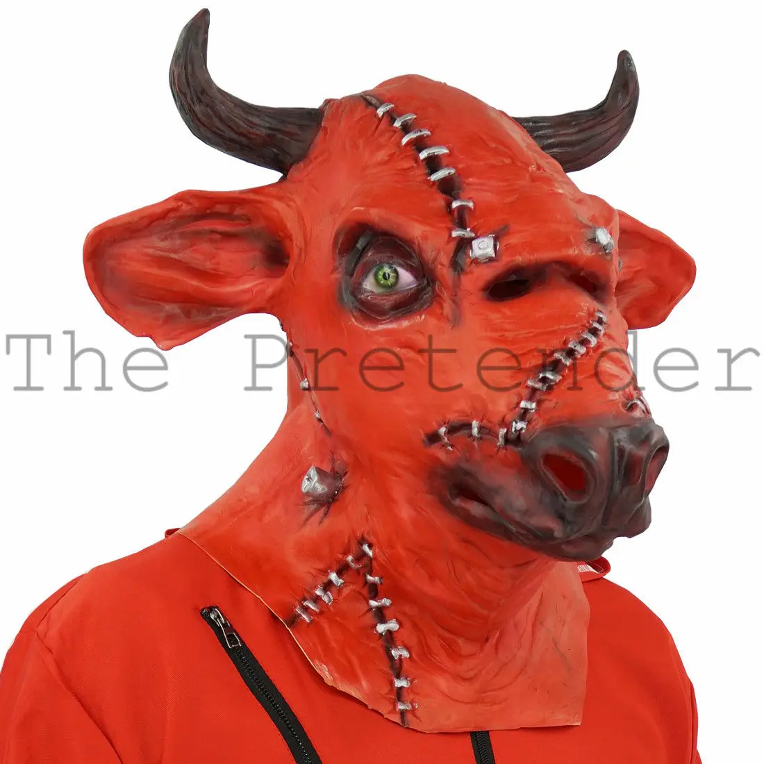 Ужас красный ад Bull латекс маска страшно злой животного Ox Хэллоуин нарядное
