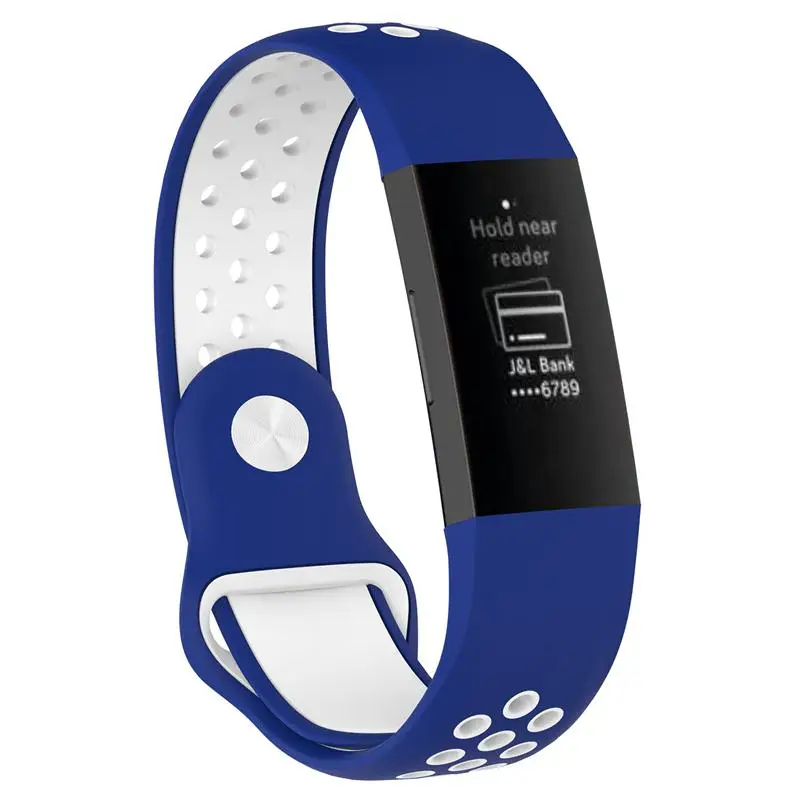 Blue white Спортивный ремешок для Fitbit Charge 3 умный браслет Сменные наручные силиконовые часы ремешок для Fitbit Charge3 pulsera correa - Цвет: Blue white