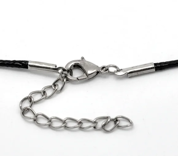 20PCs Lobster Clasp Black Waxen Cord Necklace 47cm(18-1/2&quot) 1.5mm High Quality For Jewelry Making DIY Accessories | Украшения и
