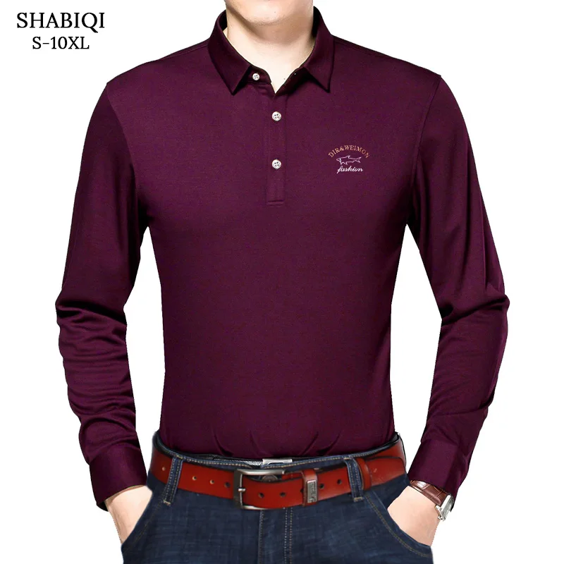 Рубашка поло мужская с длинным рукавом размеры до 10XL|Поло| |