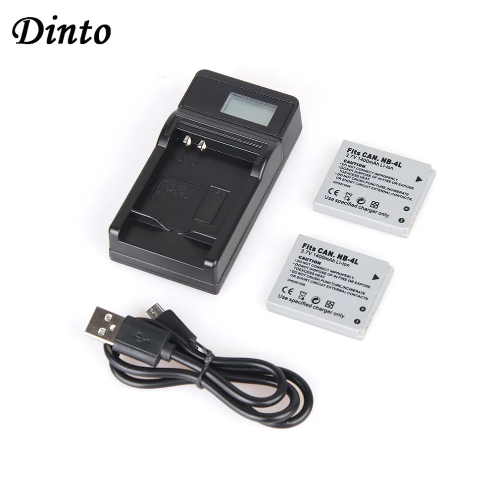 Dinto 2 шт. NB 4L NB4L 1400 мА/ч Камера Батарея + USB ЖК дисплей Дисплей Зарядное устройство