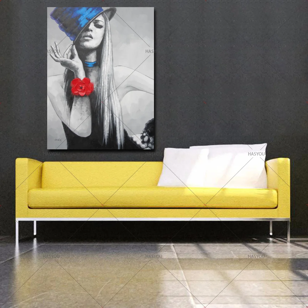 Op искусство танцы женщины красочная красивая картина маслом Модная девушка