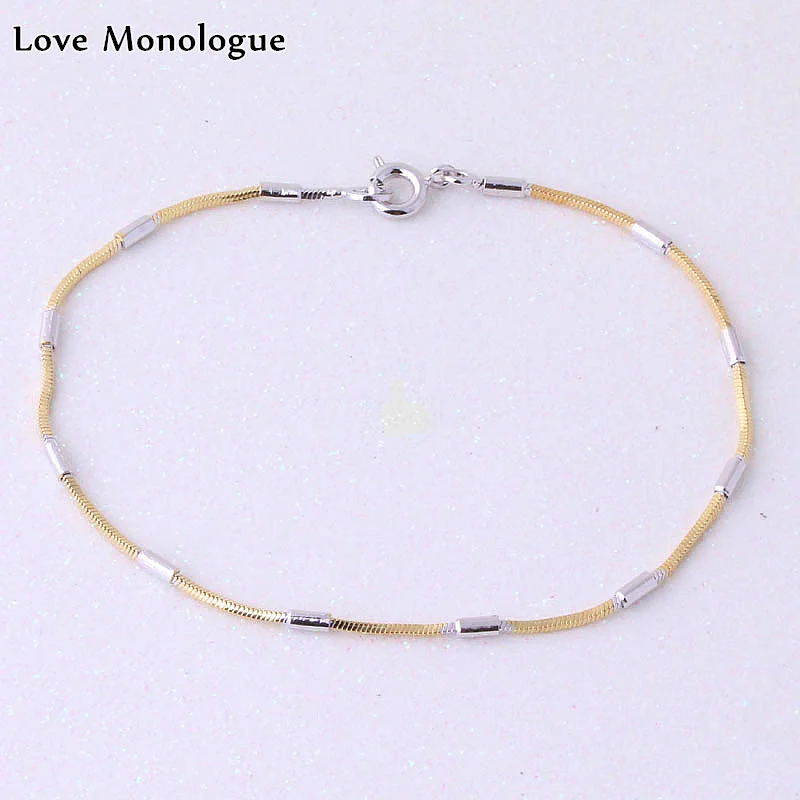 Любовный монолог модный серебряный цвет и золотой 2 цвета сплайсинга браслеты