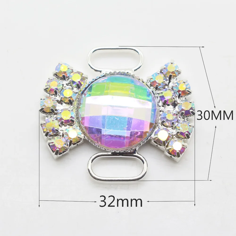 20 шт AB Rhinestone Пряжка бикини коннектор Алмазные Кнопки пригласительная Лента