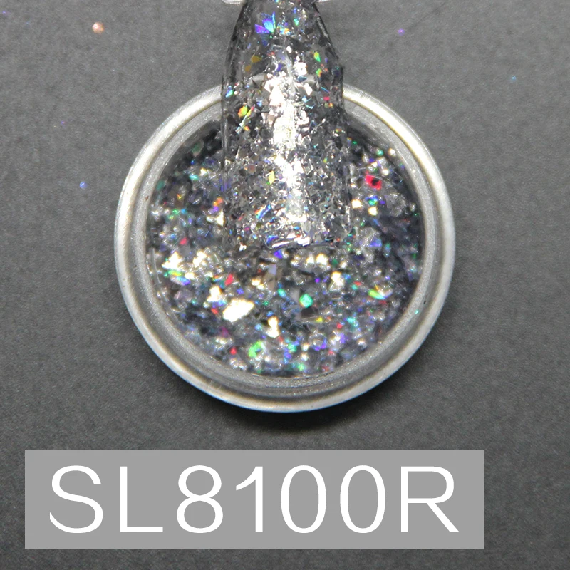 Huration Nail Art Holographic Mirror Nail Glitter Effect Chrome Powder 12 Color Gold Silver Sponge Stick DIY Decoration Tool Set - Цвет: SL8100R