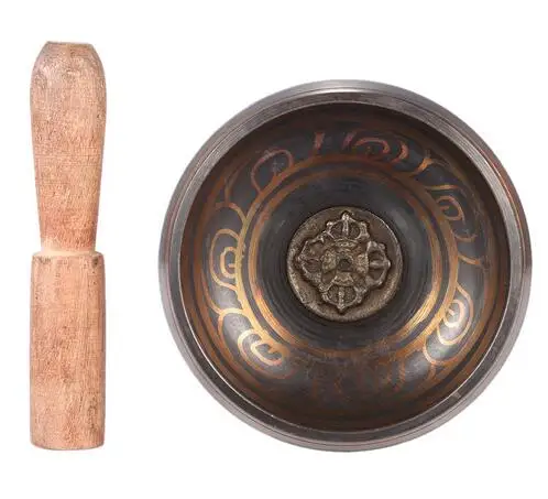 Изысканная ручная работа Тибетский колокольчик металлическая Поющая чаша с