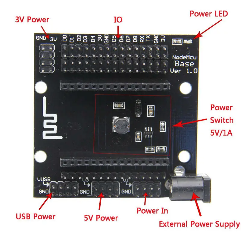NoteMcu Базовая плата ESP8266 серийный блок питания Расширительная плата|board esp8266|board