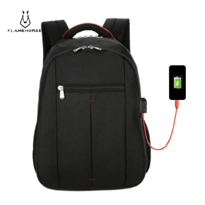Оксфорд Швейцарский 17 дюймов рюкзак для ноутбука Мужской USB зарядка