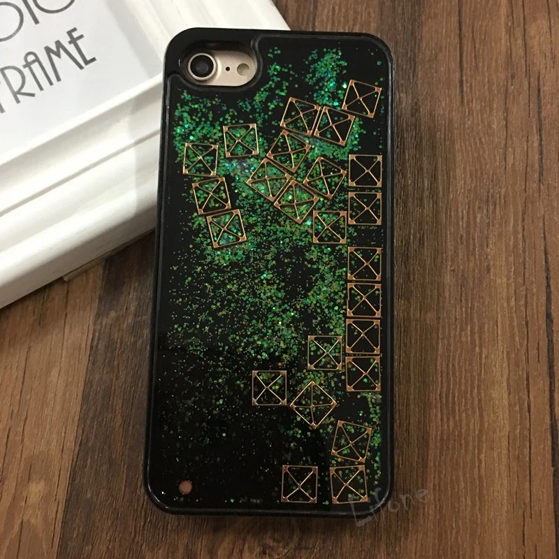Kerzzil Glitter Flowing Liquid Tetris Hard Case For iPhone7 Phone Cover iPhone 6 6S Plus 7plus Stars Shining Back Capa |