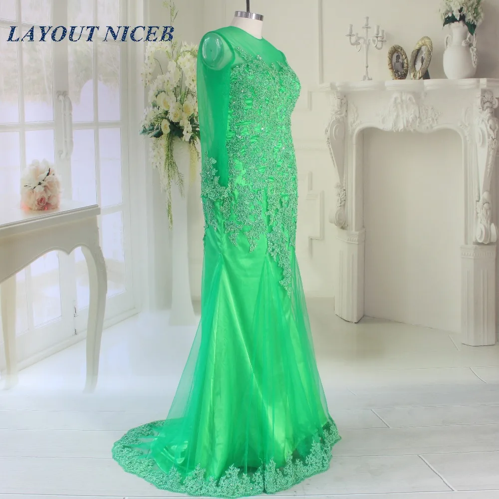 Элегантные вечерние платья русалки с длинными рукавами 2017 Robe De Soiree кружевные