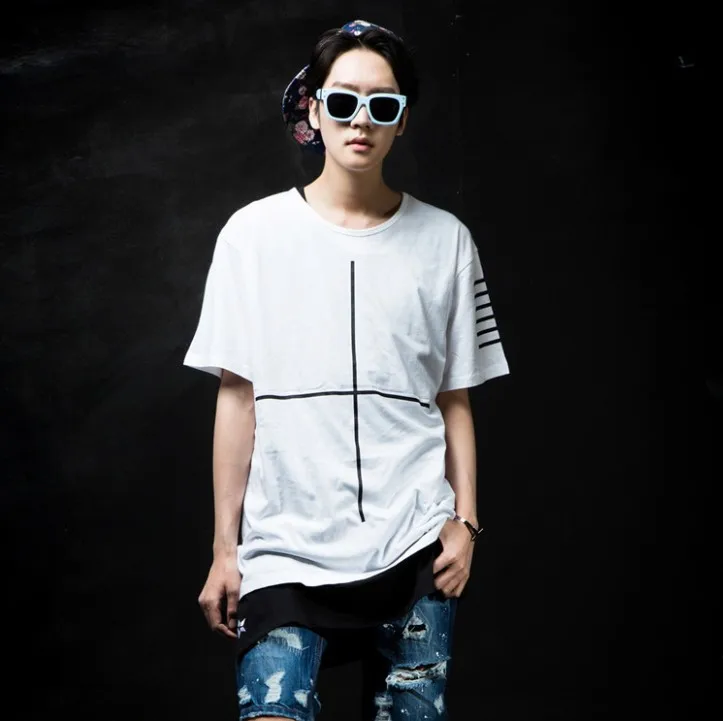 Футболка мужская простая свободная с крестиком | Мужская одежда