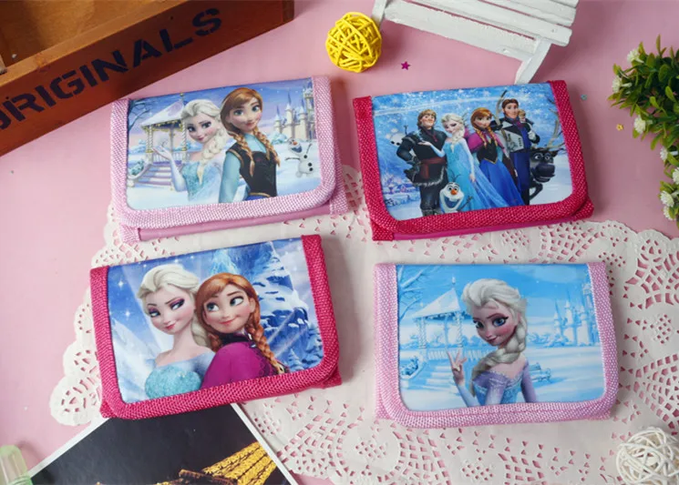 Детские короткие милые кошельки Disney с мультяшным принтом сумочки для игрушек