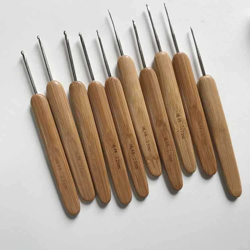 Инструмент для плетения углеродистая бамбуковая ручка вязания крючком