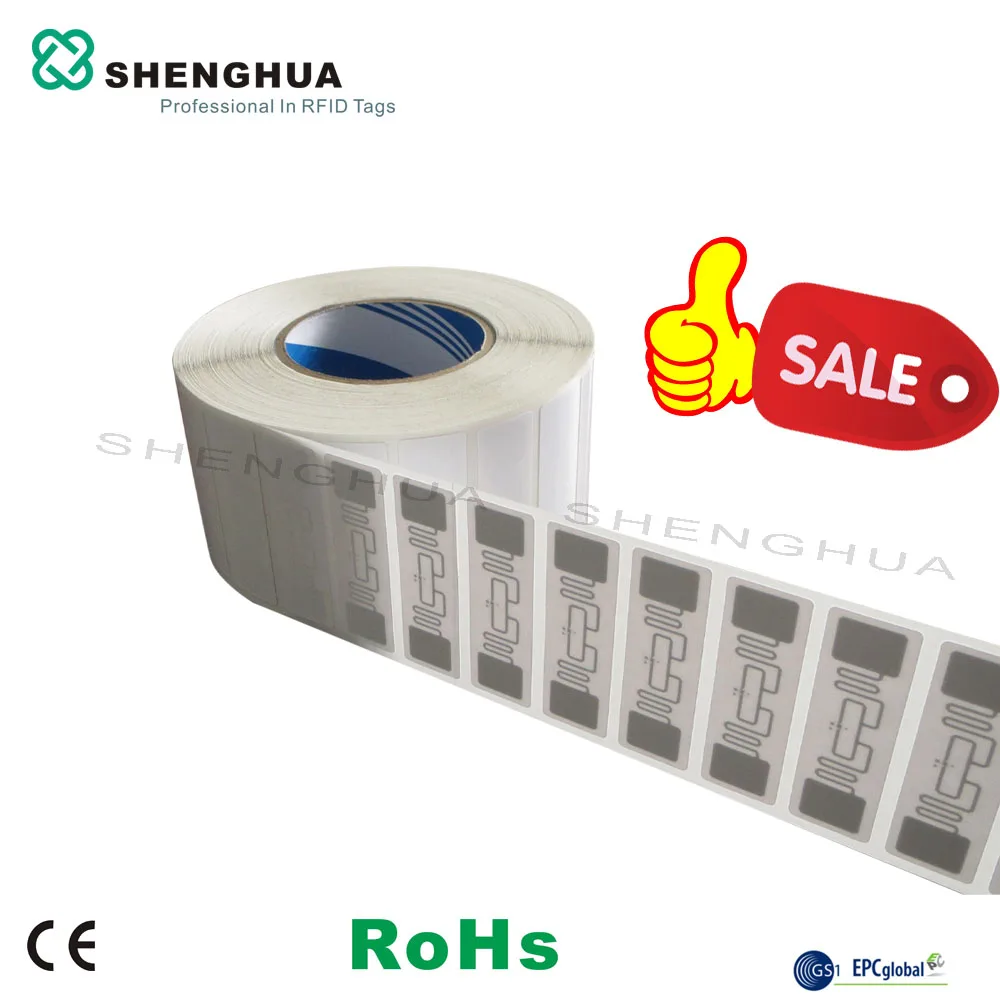 2000pcs/roll Stock Management Passive RFID UHF Tag Alien 9662 h3 Paper Sticker Label Roll Package For Logistics Tracking