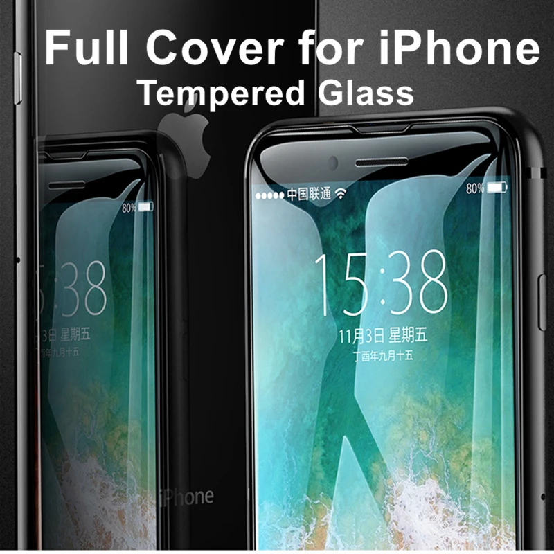 LoliHippo Полноэкранный протектор из закаленного стекла для iPhone 6 6s 7 8 X IPhone Plus XS MAX