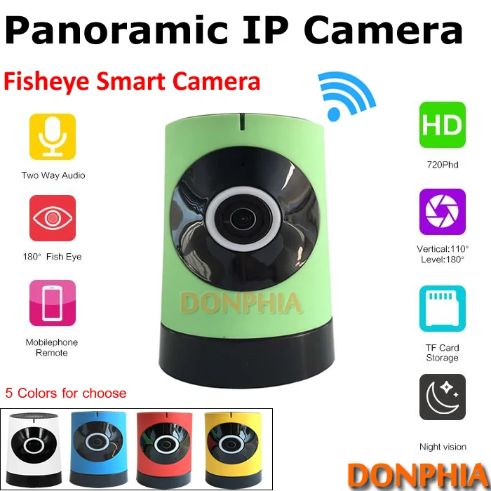 1280X720 P Беспроводной Wi Fi Ip камера Fisheye объектив Onvif P2P Дистанционного просмотр Мини
