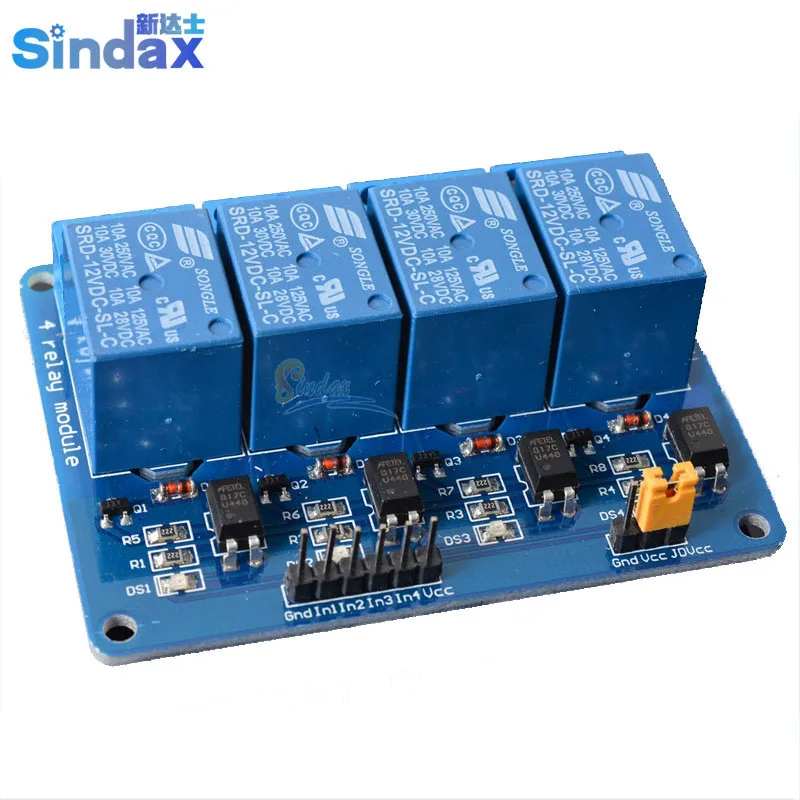 Sindax триггерный релейный модуль реле доска для рисования 5V/12V/24V 4 Каналы 51 ARM PIC AVR DSP