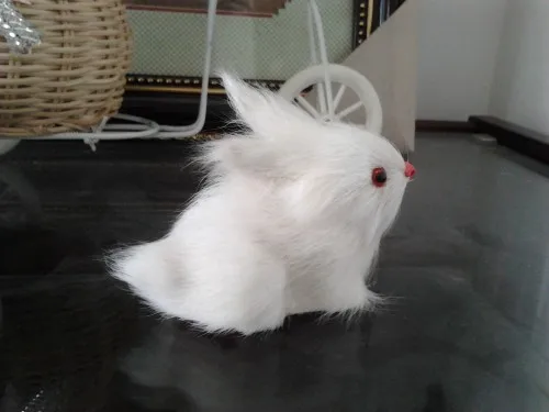 

small simulation rabbit toy polyethylene & furs mini rabbit doll decoration gift about 7.5cm 2011