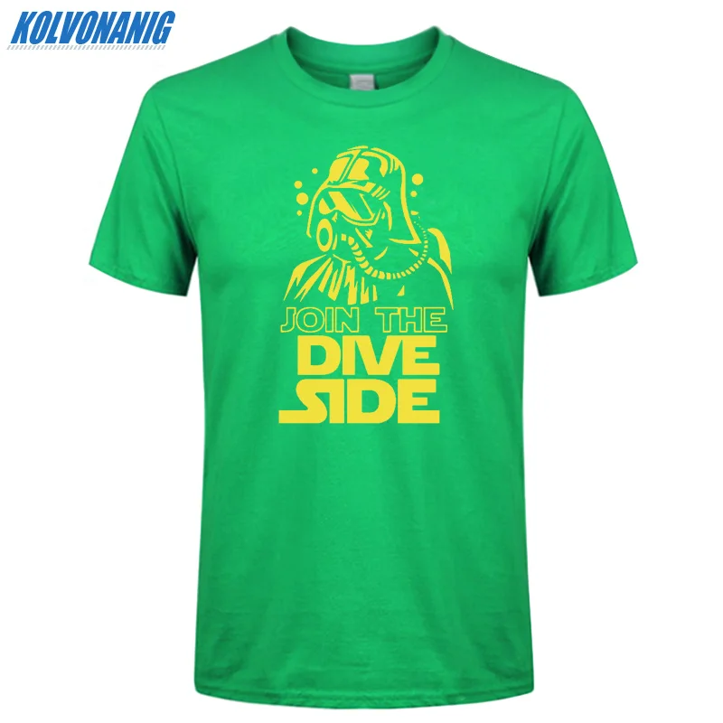 Футболка с забавным принтом JOIN THE DIVE SIDE DARK подводный принт Хлопковая мужская одежда с коротким рукавом и круглым вырезом брендовая футболка размера плюс - Цвет: Irish Green 02