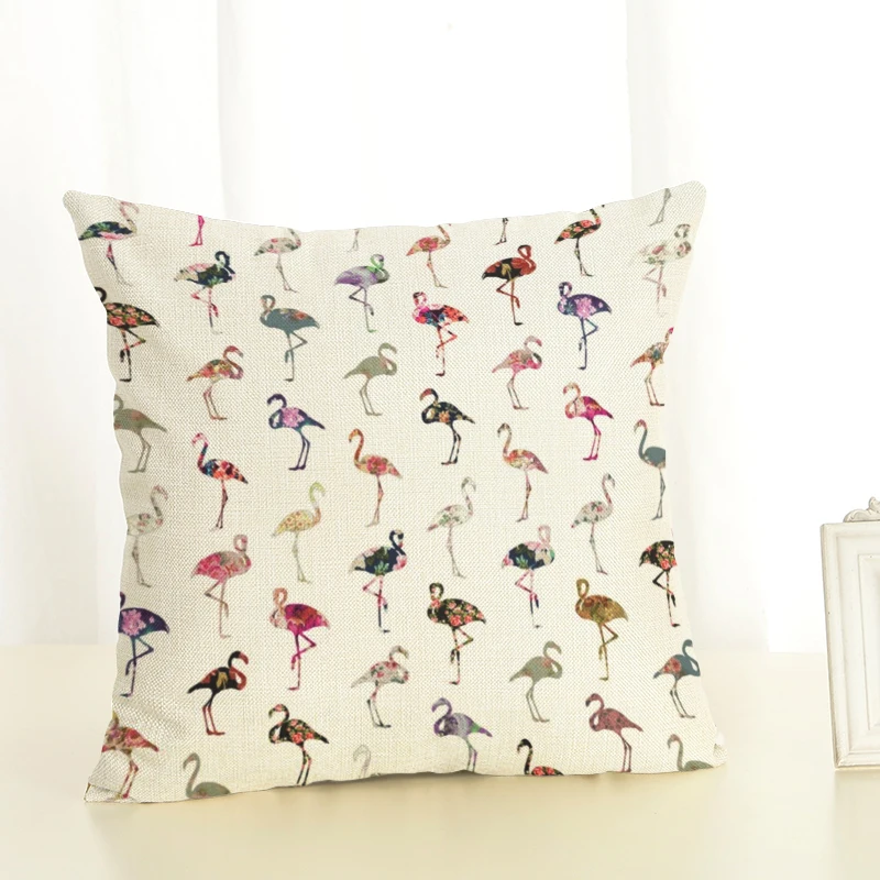 Современная модная Подушка с принтом фламинго чехол для дивана Мягкая Наволочка