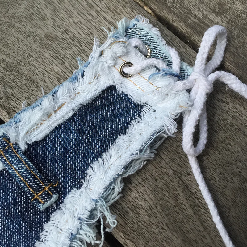 Лето 2018 лидер продаж пикантные женские ботинки дерзкие джинсовые строгие с