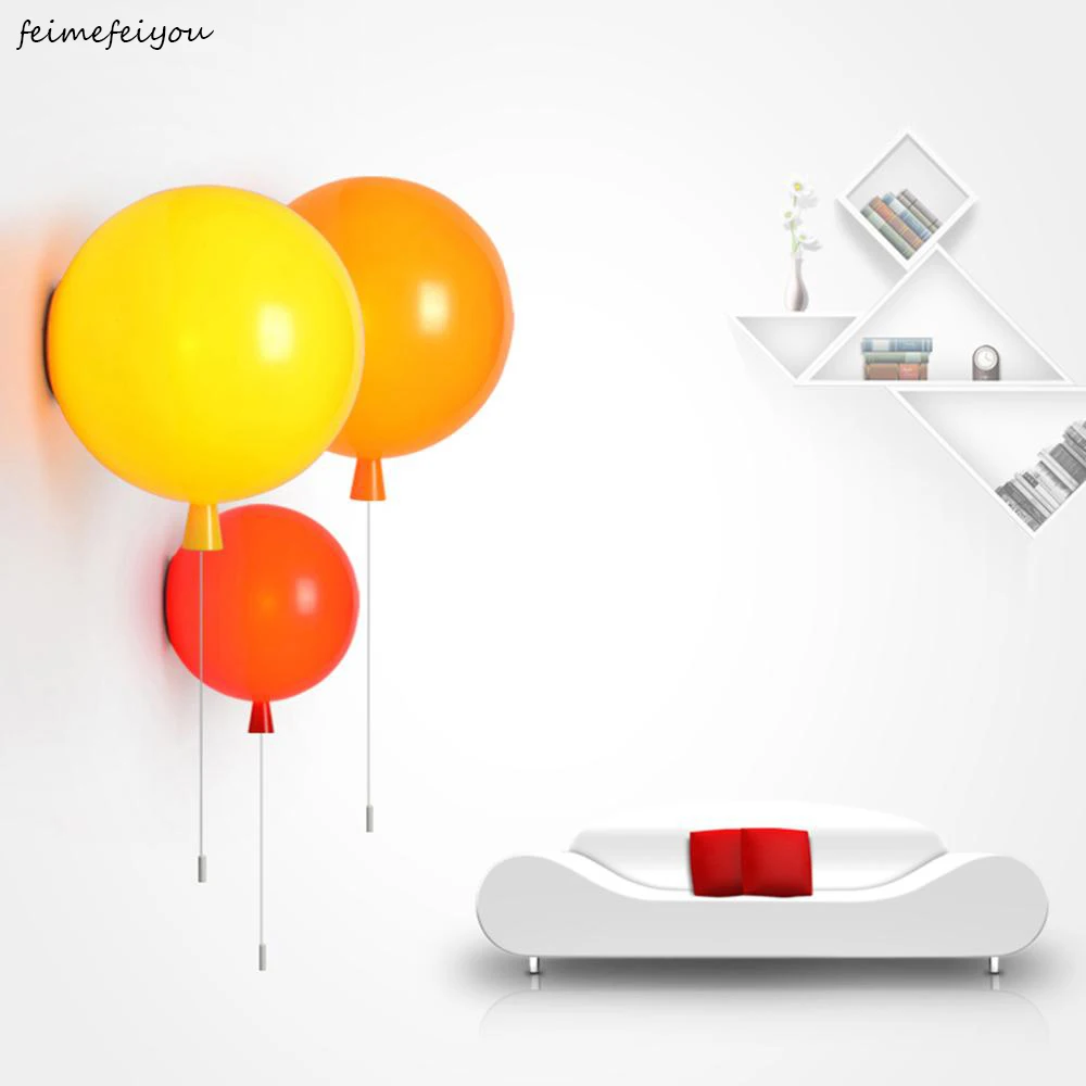 

Modern Wall Lamp Wall Sconce Mini Color Balloon Interior Light for Bedroom Children's Room Kindergarten Fashion Clothing 25cm