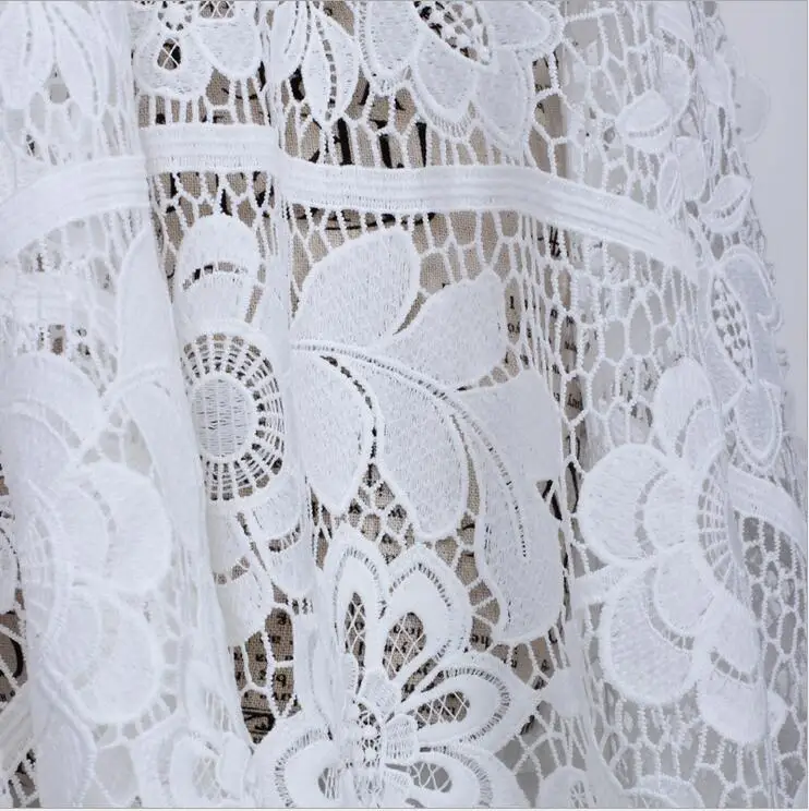 Женское платье из молочного шелка с вышивкой черно-белое кружевное новинка 2019 |