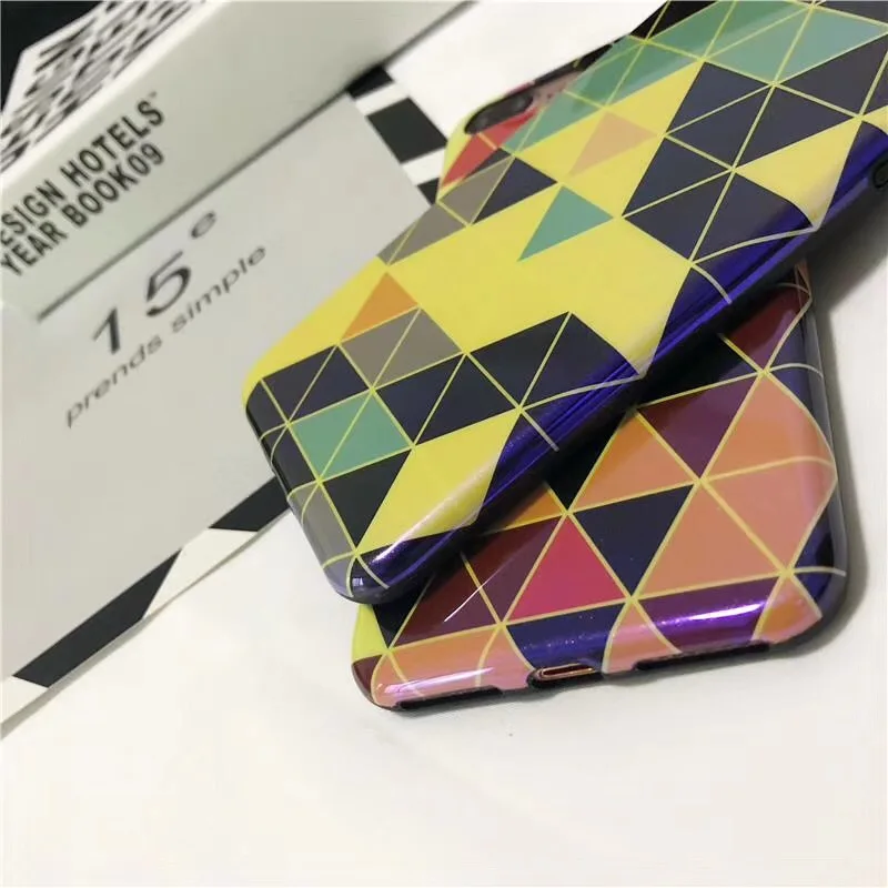 GABOOM IMD Soft Phone Cases for iPhone X 8 7 6 6s Plus Covers Colorful Geometric Rhombic Glitters Case |