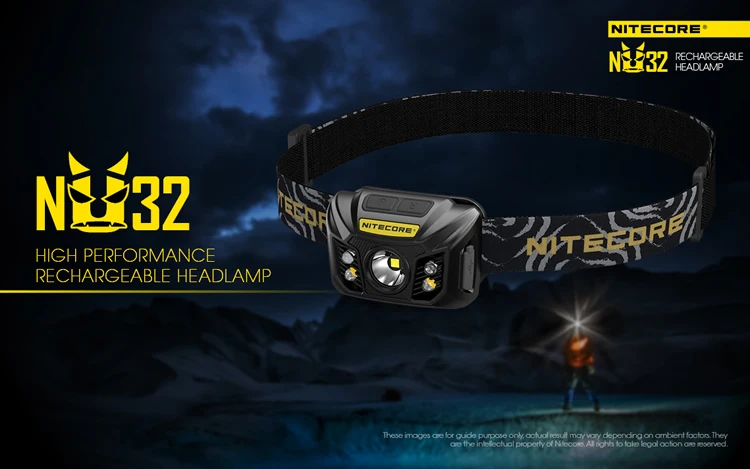 NITECORE NU32 usb зарядка налобный фонарь CREE XP-G3 S3 max 550 люмен светильник вес налобный фонарь красный светильник налобный светильник встроенный аккумулятор