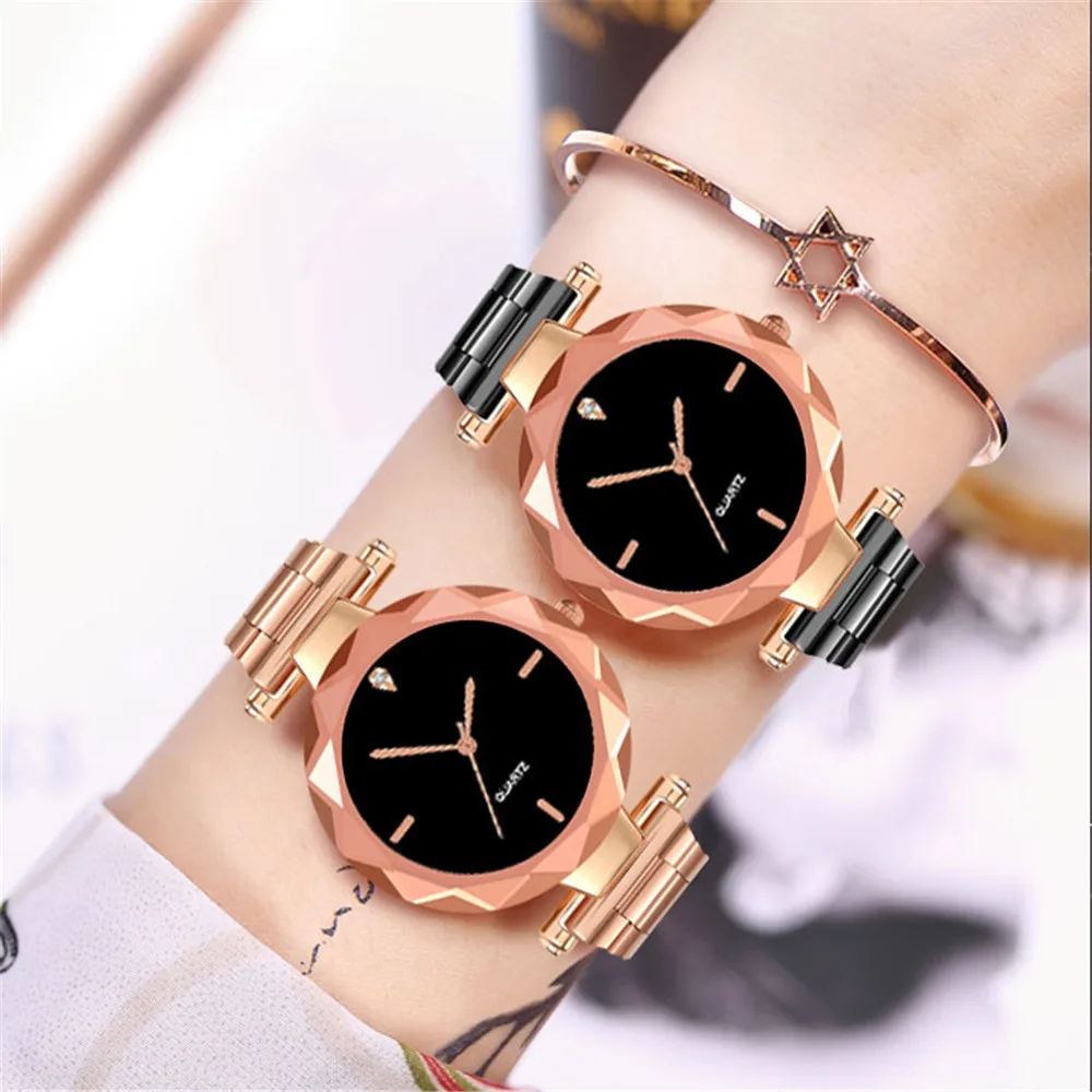 Женские наручные часы модный роскошный комплект для отдыха стальные полосы