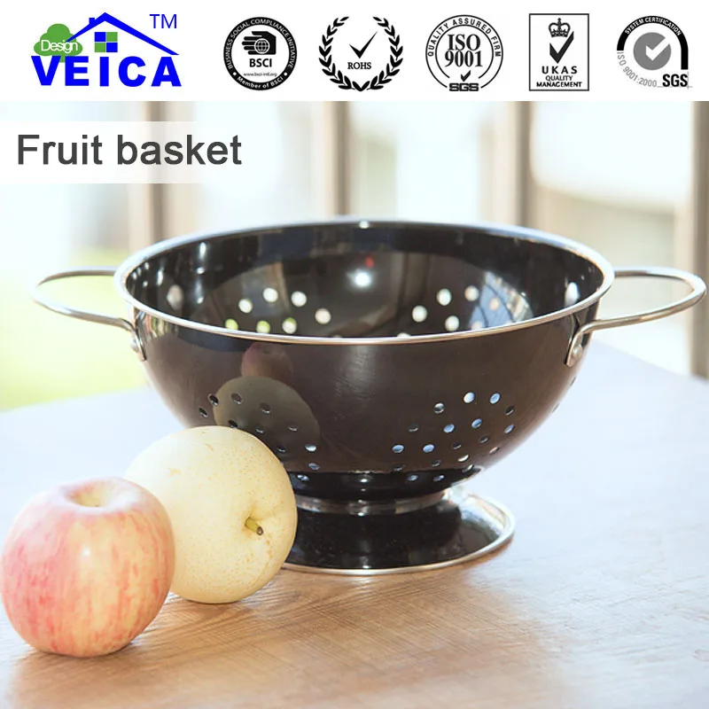 Корзина для хранения овощей из нержавеющей стали черного цвета 1 шт. закрытый