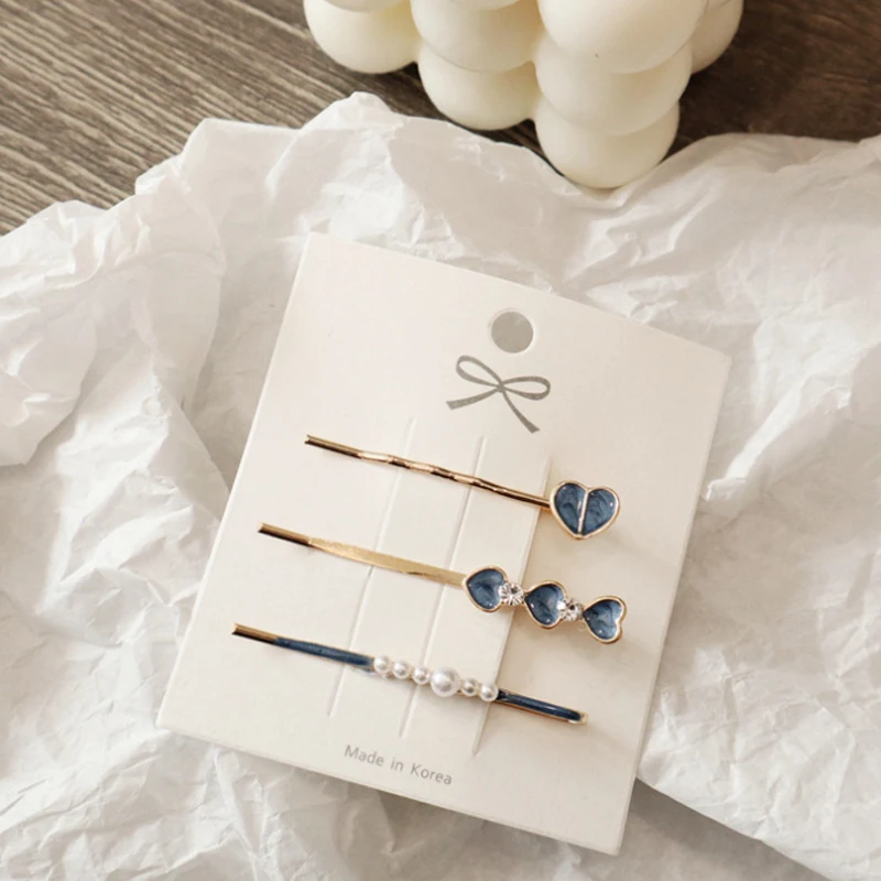 3 шт./компл. корейский стиль Топ сладкий металл заколки для волос с жемчугом Звезда Любовь круглый форма шпильки Заколки для женщин обувь девоч