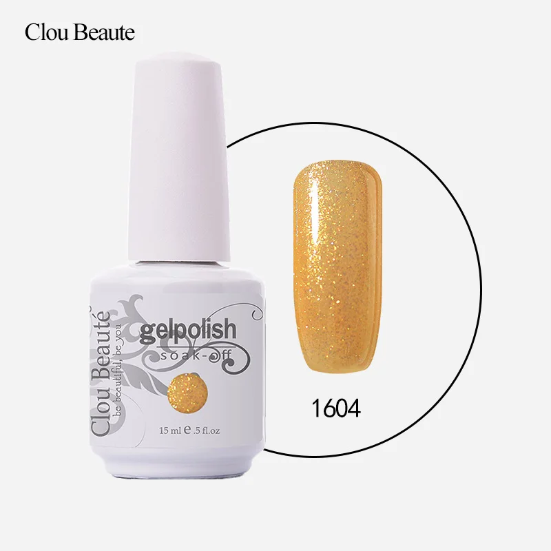 Clou Beaute Гель-лак для ногтей Maquiagem unhas em гель vernis Полупостоянный Nagellack 15 мл дизайн ногтей - Цвет: 1604