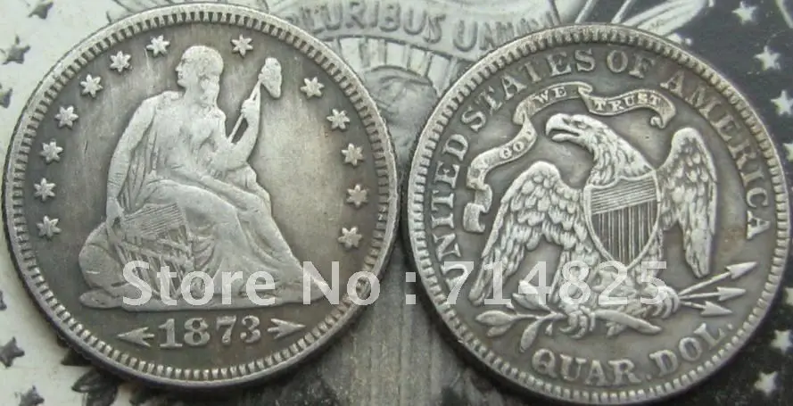 1873 Arrows at Date Seated Liberty Quarter FREE SHIPPING |