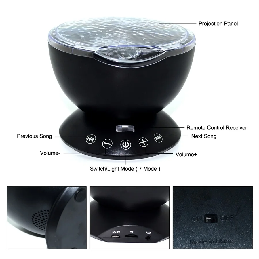 Светодиодный ночник 7 цветов звездное небо дистанционное управление волны