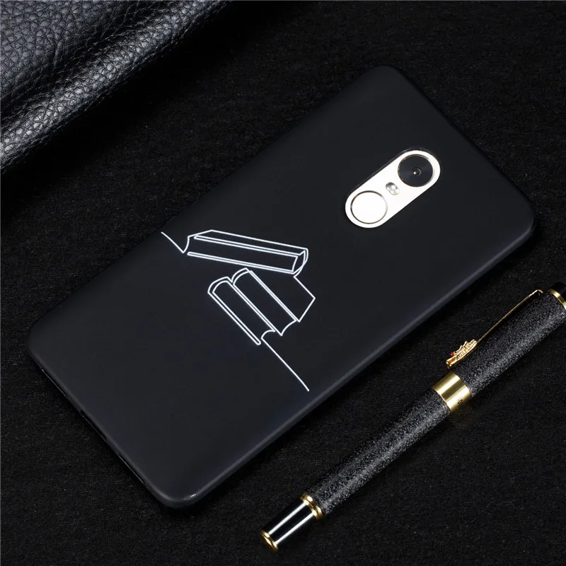 black case Черный мягкий чехол чехлы на для Xiaomi Redmi note 4X 4 3D простой матовый Силиконовый чехол для телефона на для Сяоми ксиоми Редми Ноут 4Х 4 3 полный Чехол - Цвет: black case