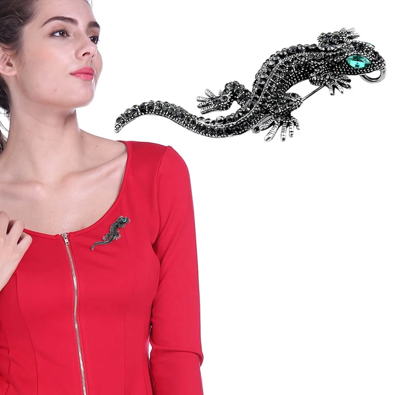 Модные женские рубашки Броши в виде ящериц декоративный Металл Gecko шпильки Стразы с финифтью брошь мужской костюм ювелирные изделия аксессуары Подарки