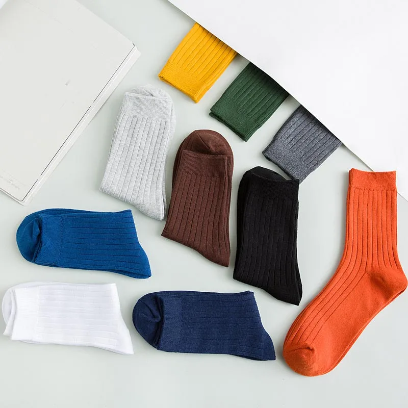 La MaxPa модные мужские носки из чесаного хлопка однотонный деловой для мужчин