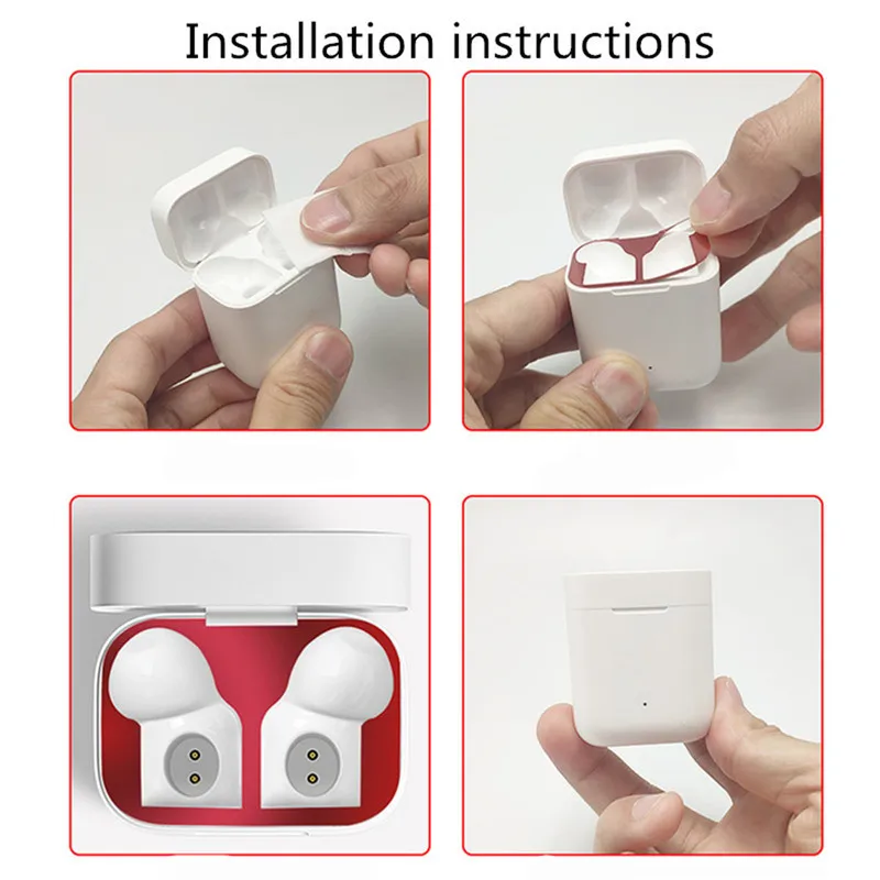 Пылезащитный чехол для наушников Xiaomi Redmi Airdots металлическая наклейка Mi Air Dots