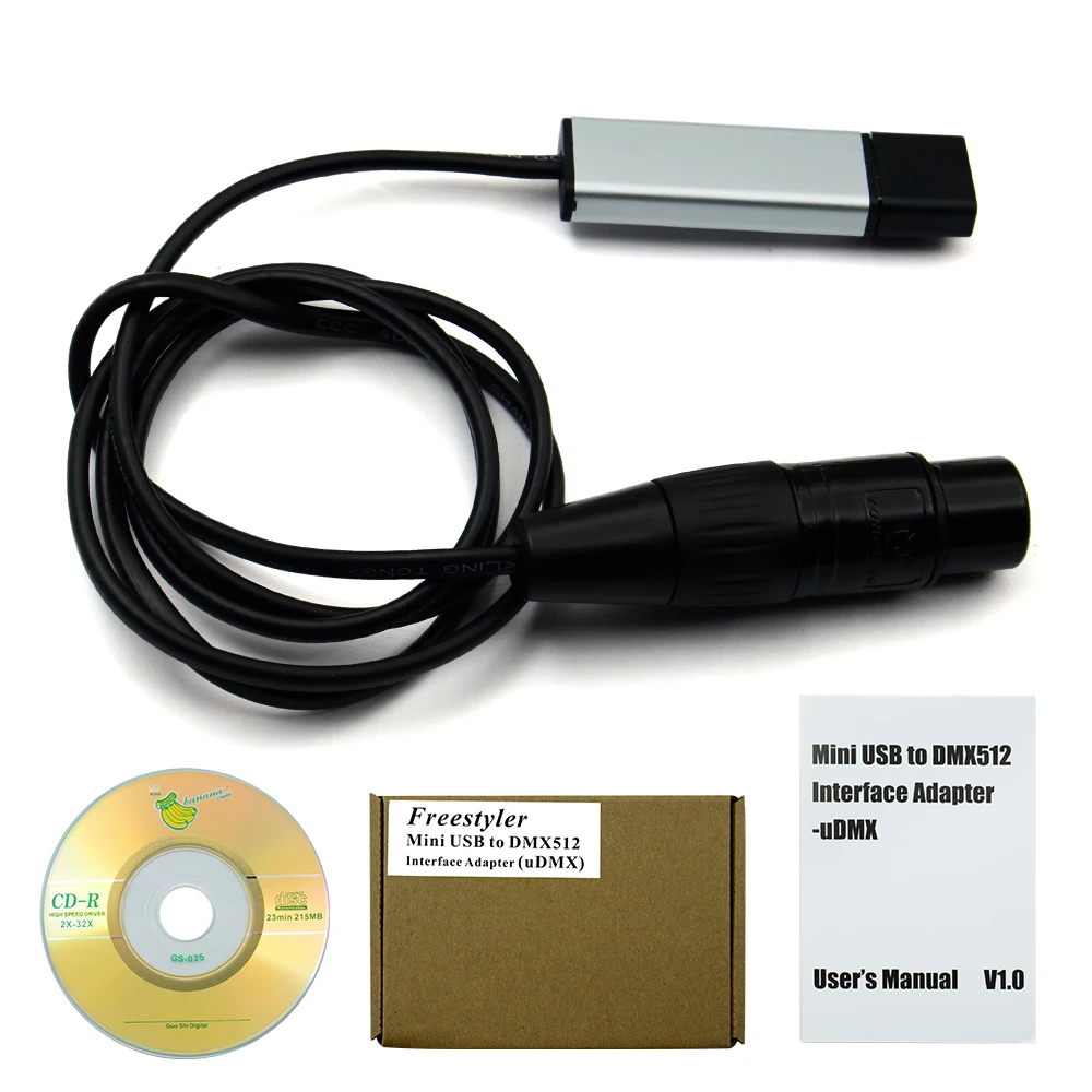 Адаптер интерфейса USB к DMX светодиодный DMX512 студийный компьютер ПК контроллер