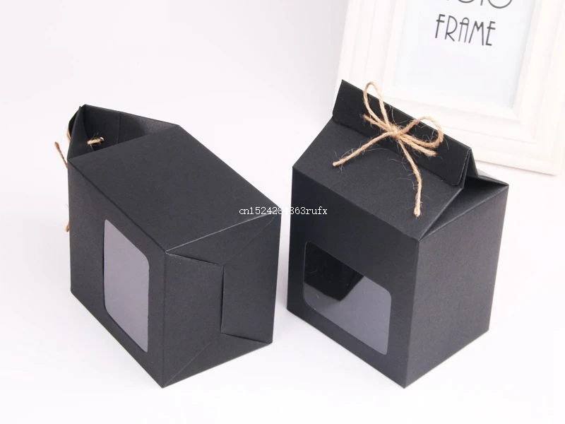 300pcs Kraft Paper Party Wedding Gift Bags Cake Chocolates Candy Packing BoxesStand Up Food Clear PVC Window Seal Boxes | Дом и сад