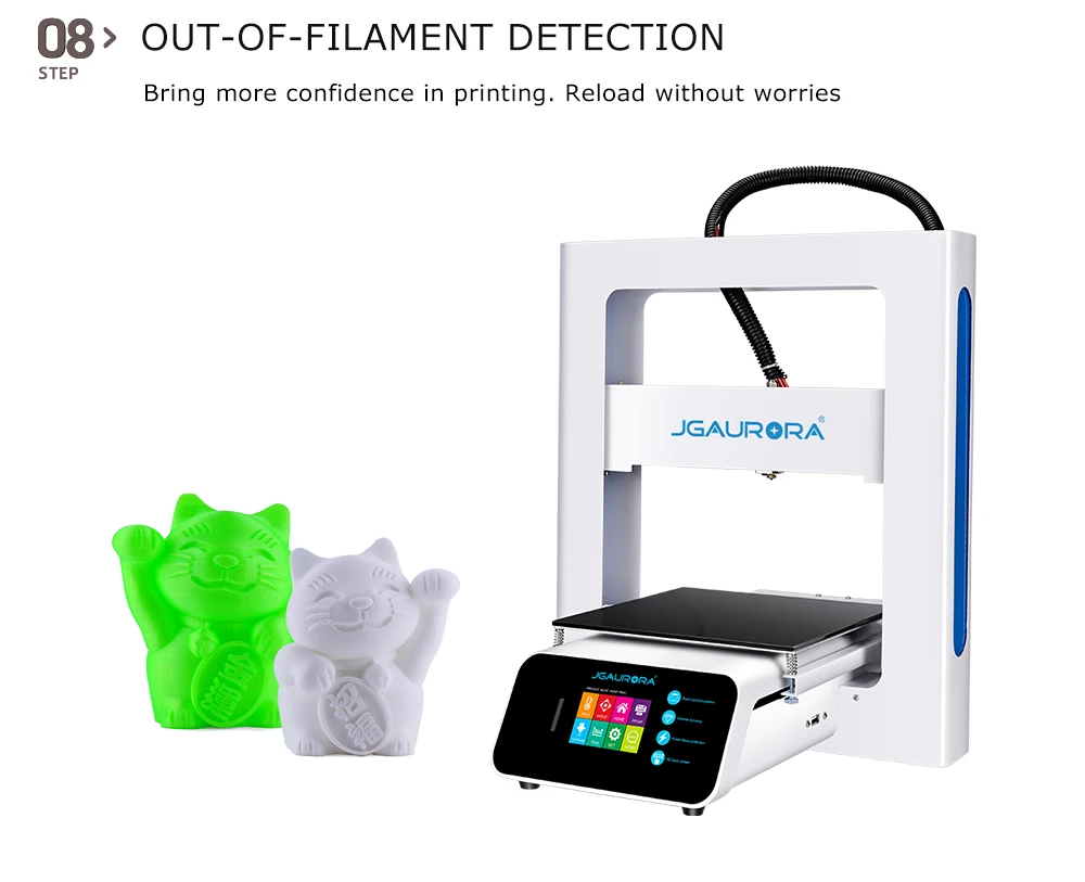JGAURORA обновленный A3S 3d принтер Diy Kit Высокая Percision восстановление питания печать нити обнаружения сенсор питание