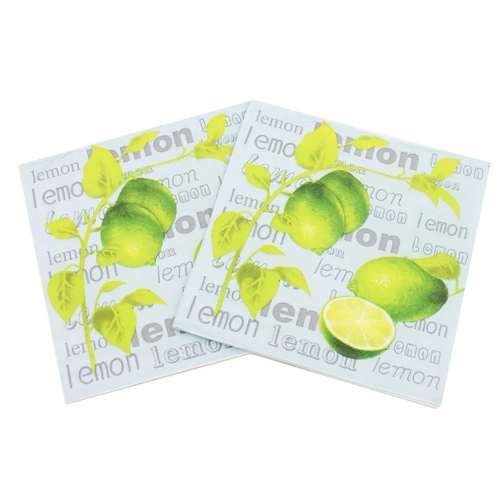 

Одноразовые салфетки RainLoong лимонный принт