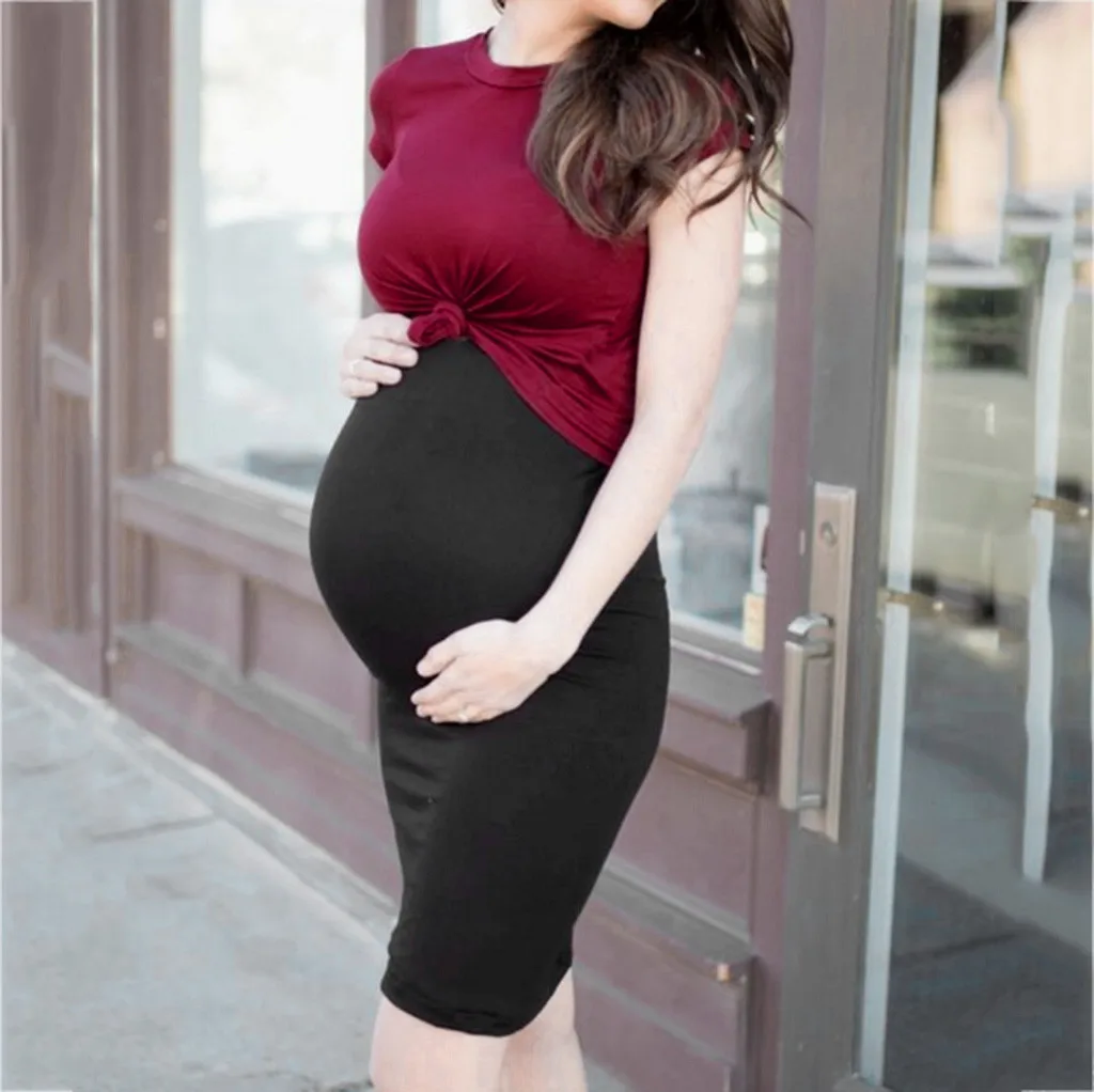 Для женщин беременности и родам платья 2 шт. Повседневное элегантные топы с