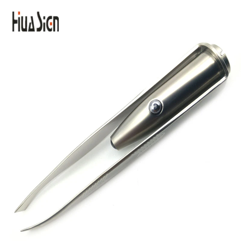 Лидер продаж Пинцеты для бровей Нержавеющая сталь со светодиодной подсветкой