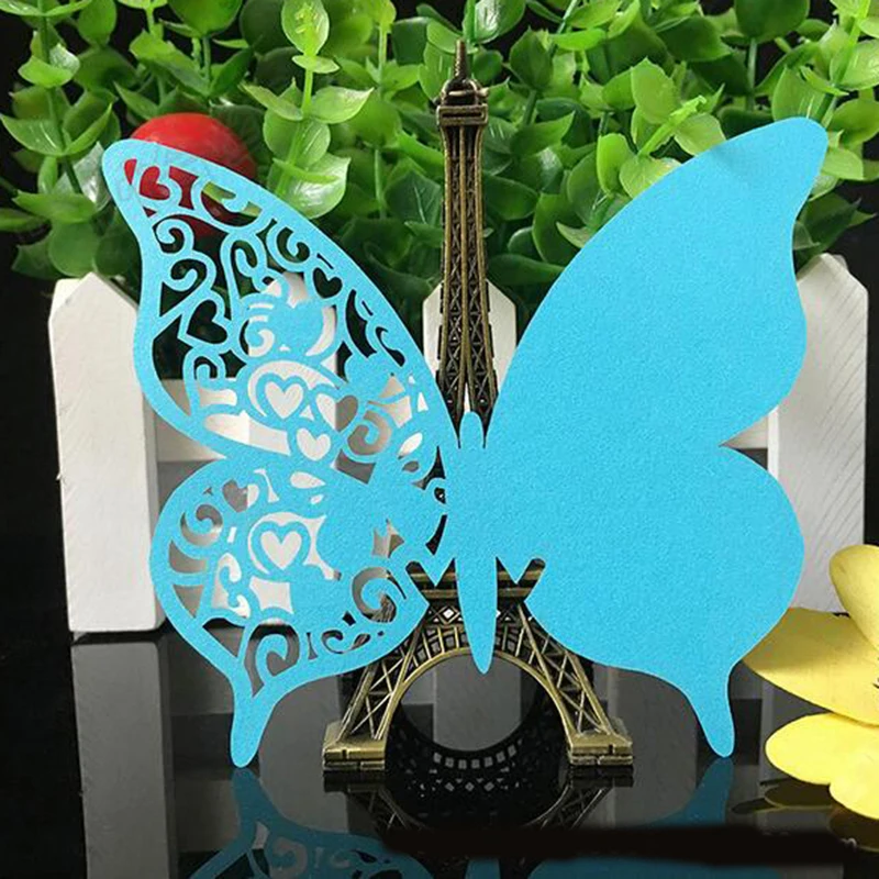 50 шт. бабочка Лазерная резка стеклянные бумажные карты чашки место детский душ