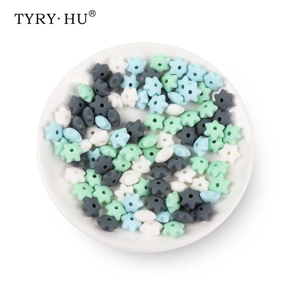 Cuentas de silicona para mordedor de beb&eacute;, accesorios para dentici&oacute;n, juguetes para hacer lentejas, producto para el cuidado de los dientes infantiles, 50 Uds.-3